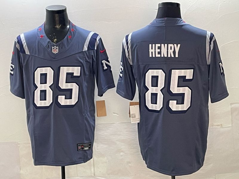 Men 2026 New England Patriots #85 Henry Blue 5th generations Nike Limited NFL Jersey style 011
